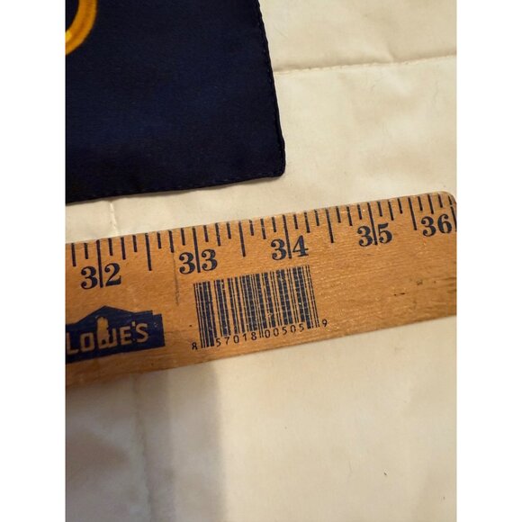 Vtg Equestrian Print Scarf Shawl 33" X 33" Blue & Gold Polyester Square Italy - Picture 5 of 9